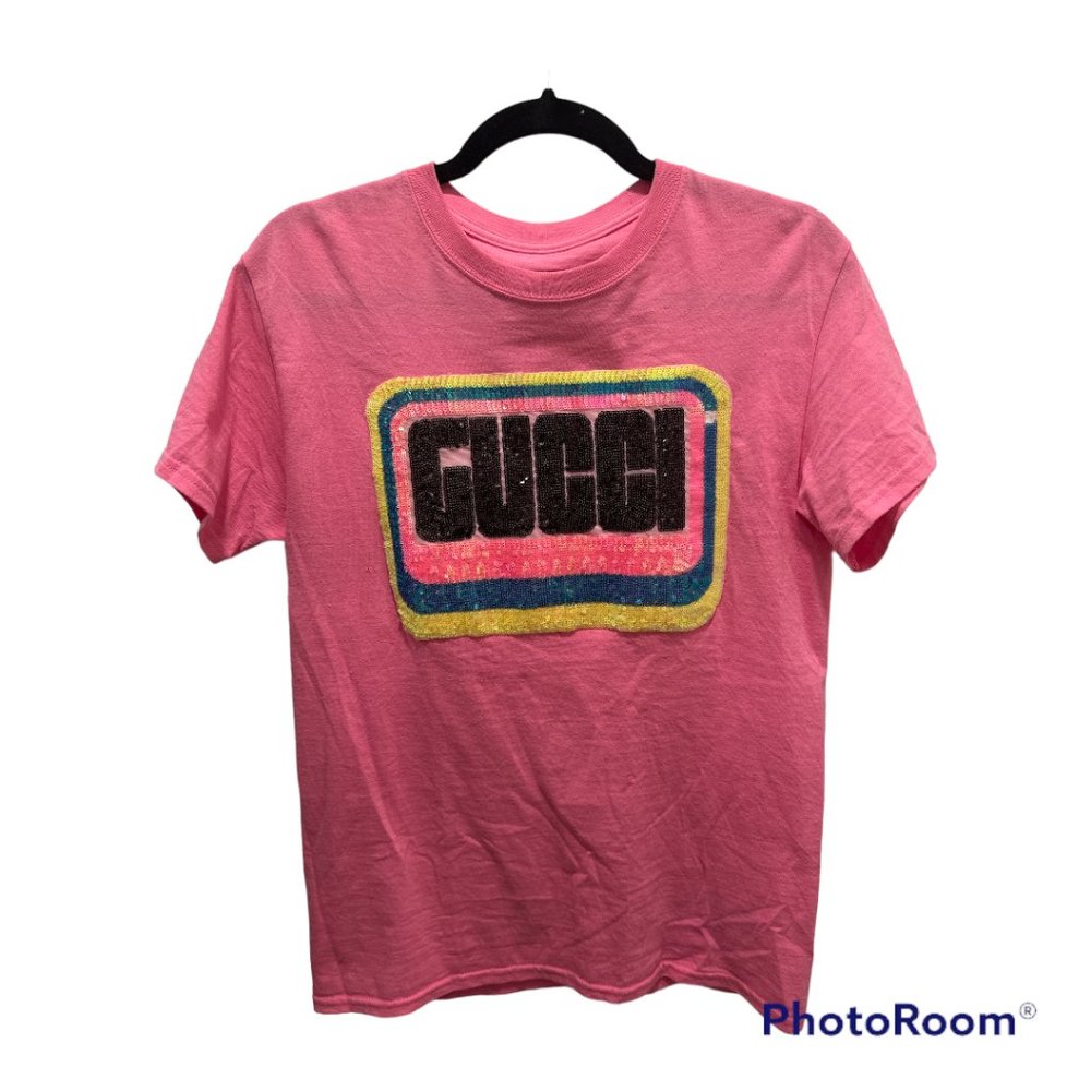 GUCCI SEQUINED PINK TEE